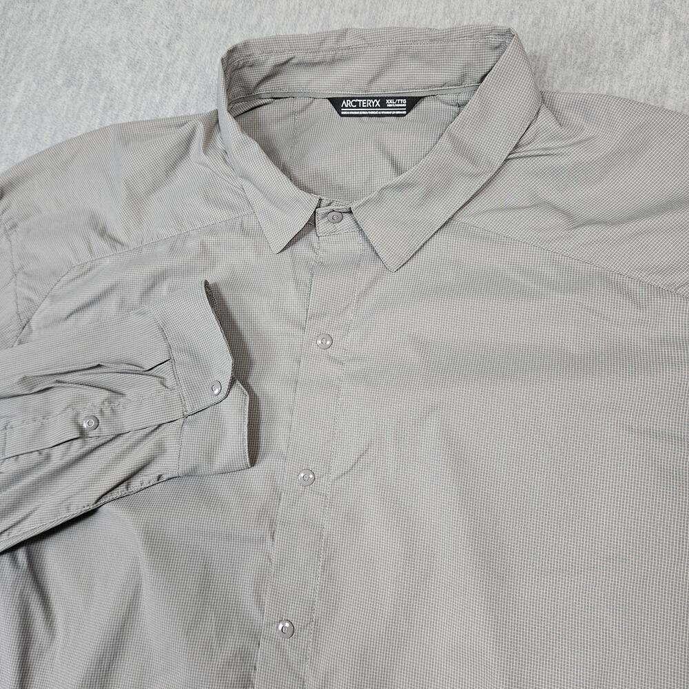 Arc'teryx Shirt Mens 2XL Gray Elaho Long Sleeve Button Up Lightweight Hiking